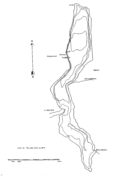 dybdekart over Østensjøvannet, 1963