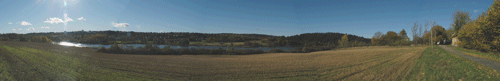 panoramabilde mot Østenjøvannet, sett fra Østensjø gård