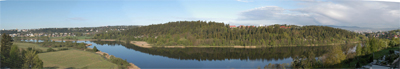 panoramabilde av Tallberget og nordenden av  Østensjøvannet